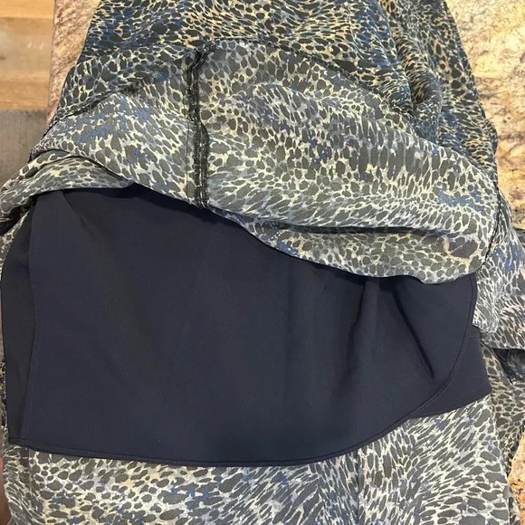 🖤”Kobi Halperin” 100% SILK Blue/Black/Cream Animal Print Bishop Sleeve Dress - Picture 10 of 13